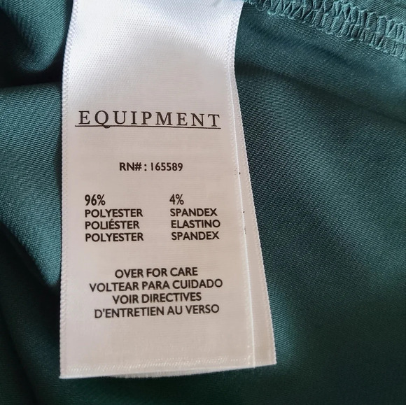 Equipment Polyester blouse women's sz.XXL green  button up breast pockets - Picture 13 of 16